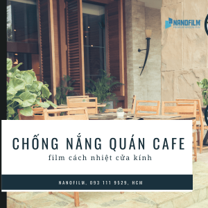 Chống nắng quán cafe sử dụng vật liệu cửa kính tạo không gian xanh