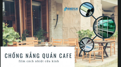 Chống nắng quán cafe sử dụng vật liệu cửa kính tạo không gian xanh