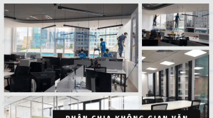 Phân chia không gian văn phòng nhờ giấy dán che kính