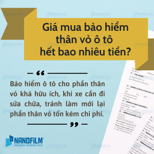 Giá mua bảo hiểm thân vỏ ô tô hết bao nhiêu tiền?