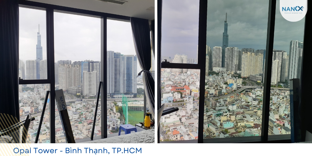 Dán phim cách nhiệt cửa sổ chung cư Opal Tower quận Bình Thạnh, TP.HCM